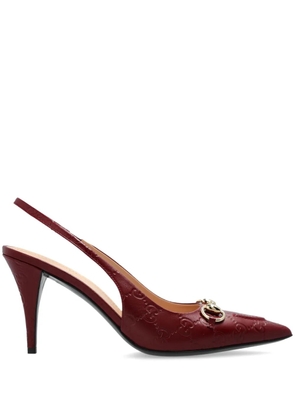 Gucci 85mm Horsebit pumps - Red