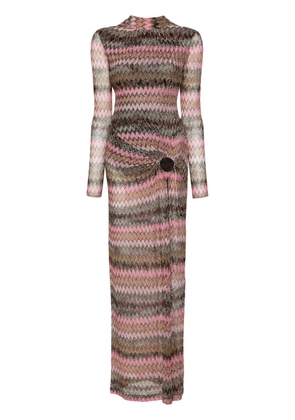 Missoni cut-out chevron maxi dress - Pink