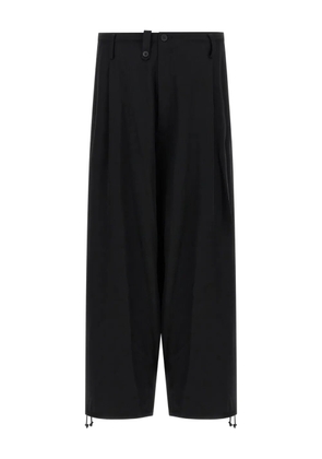Yohji Yamamoto pleated drawstring trousers - Black