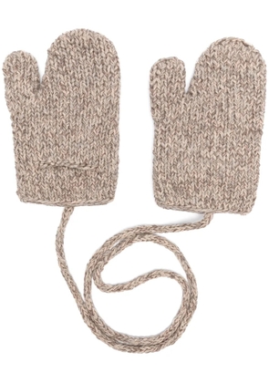 Maison Margiela Shetland mittens - Brown