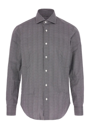 Barba micro-dot print shirt - Blue