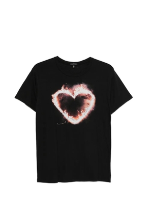 R13 Flaming Heart T-shirt - Black