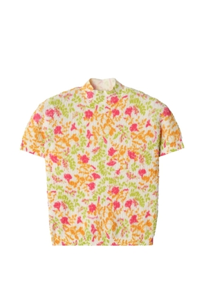 Burberry floral cotton-blend top - White