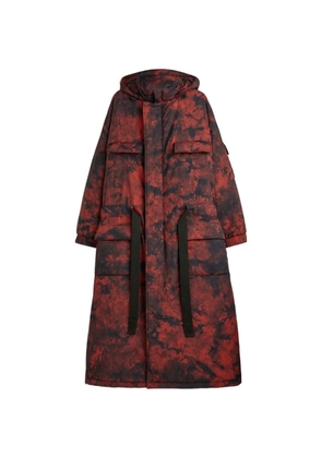 Y-3 AOP hooded coat - Red