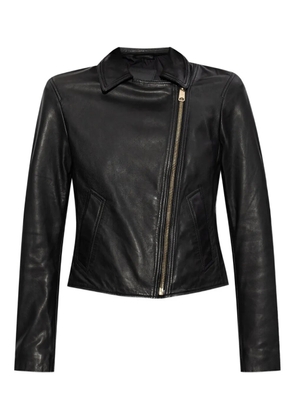 AllSaints Vela asymmetric-zip leather jacket - Black