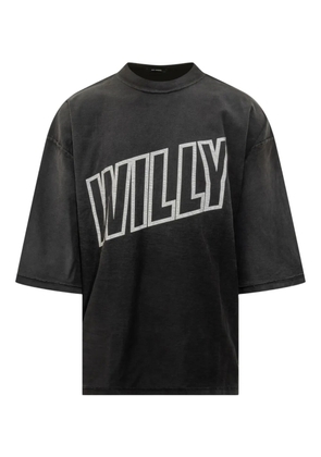 Willy Chavarria inside-out logo-print t-shirt - Black