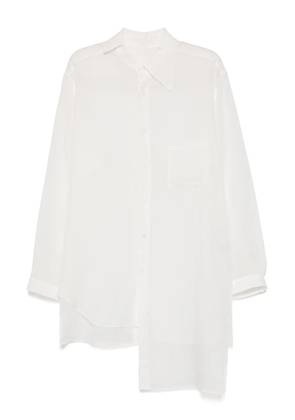 Yohji Yamamoto cellulose loan unbalanced collar shirt - Neutrals