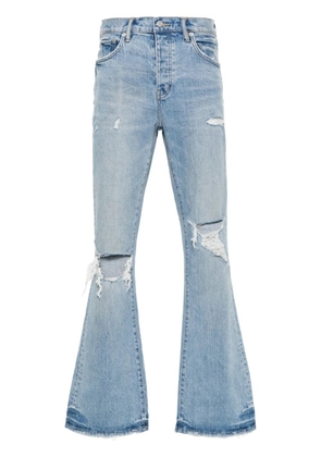 Purple Brand logo-patch flared jeans - Blue