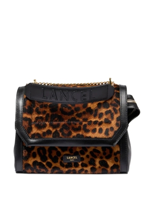 Lancel Ninon leopard-print flap bag - Black