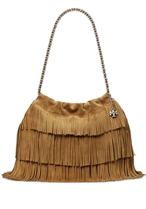 Tory Burch Fleming suede tote bag - Brown