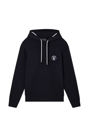 Emporio Armani drawstring logo-patch hoodie - Blue