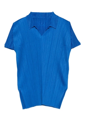 Pleats Please Issey Miyake pleated buttoned top - Blue