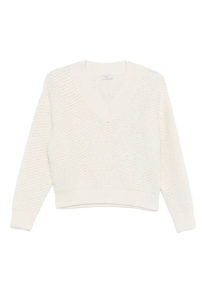 Peserico textured V-neck sweater - Neutrals