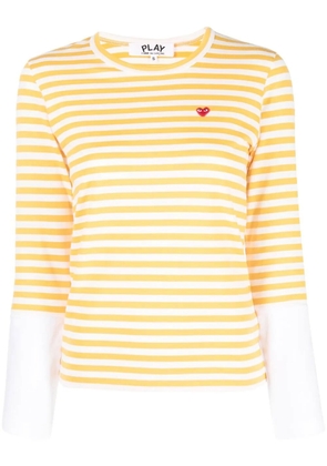 Comme Des Garçons Play striped long-sleeve T-shirt - Yellow