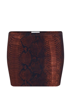 Jean Paul Gaultier ribbed printed mini skirt - Brown