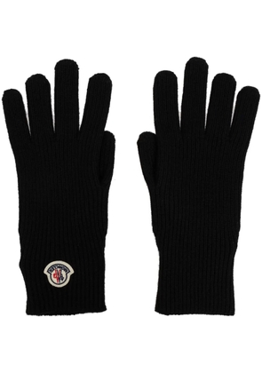 Moncler logo-patch gloves - Black