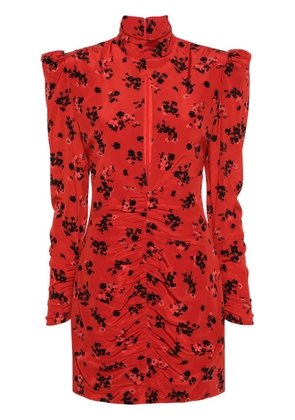 Alessandra Rich floral-print silk mini dress - Red