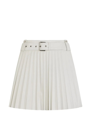 Valentino Garavani belted pleated mini shorts - White