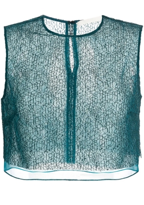 Jason Wu Collection layered cropped silk blouse - Green