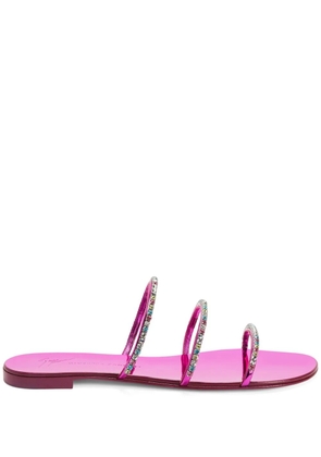 Giuseppe Zanotti Dark Colorful rhinestone-embellished sandals - Pink
