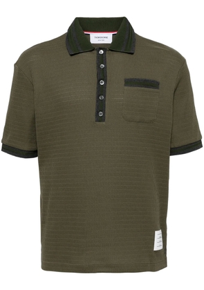 Thom Browne open-stitch cotton polo shirt - Green