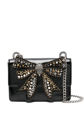 Kurt Geiger London bow-embellished patent-leather cross body bag - Black