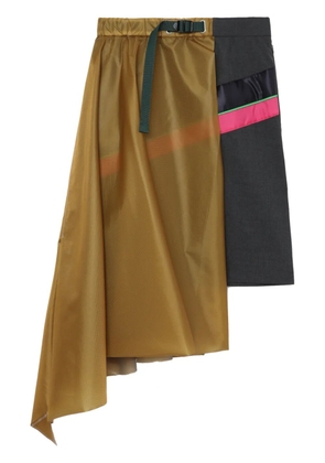 Kolor asymmetric panelled mini skirt - Black