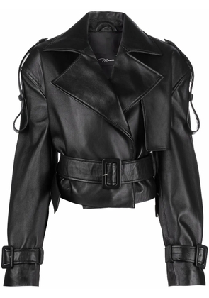 Manokhi Hana cropped biker jacket - Black