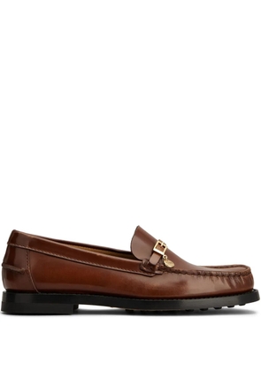 Tod's logo-charm loafers - Brown