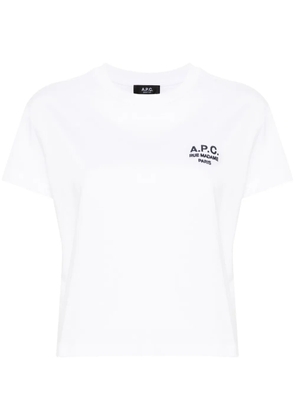 A.P.C. logo-embroidered cotton T-shirt - White