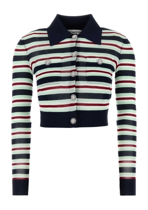 Self-Portrait striped cardigan - Blue