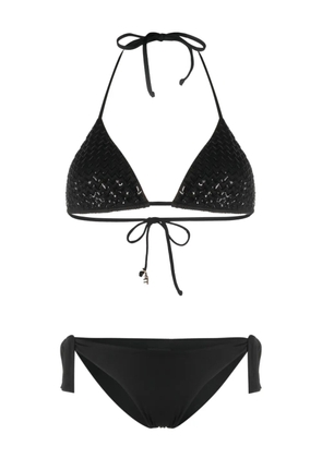 Fisico sequin-embellished triangle bikini - Black