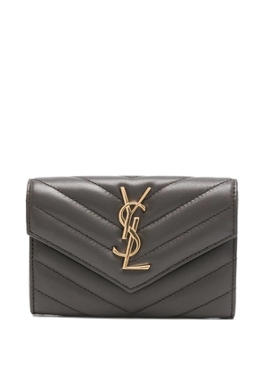 Saint Laurent logo-plaque wallet - Brown