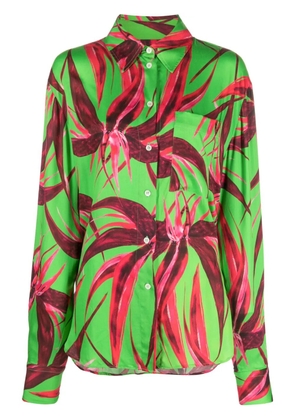 Louisa Ballou floral-print long-sleeve shirt - Green