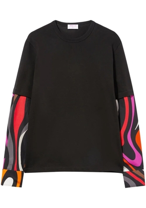 PUCCI Pesci-print layered cotton T-shirt - Black