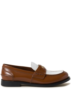 Miu Miu two-tone leather penny loafers - Brown