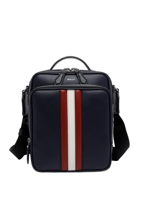 Bally Mythos striped zip leather messenger bag - Blue