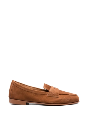 Santoni penny-strap suede loafers - Brown