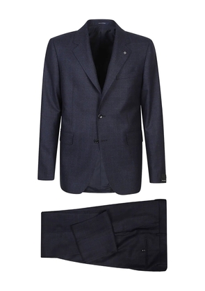 Tagliatore check-pattern wool suit - Blue
