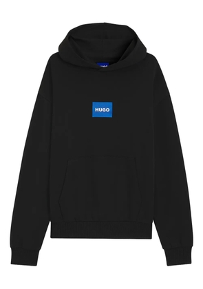 HUGO logo-patch hooded sweatshirt - Black