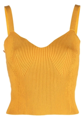 Vince ribbed-knit bralette top - Yellow