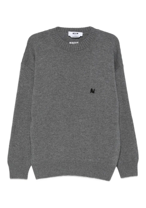 MSGM logo-embroidered wool sweater - Grey