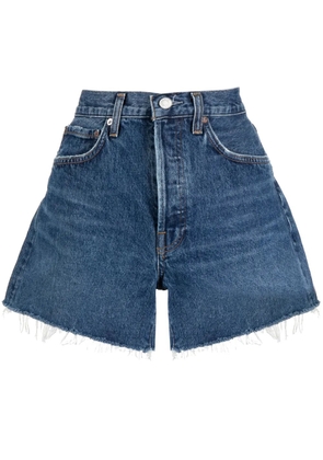 AGOLDE Parker raw-cut denim shorts - Blue