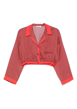 SANDRO printed cropped shirt - Red
