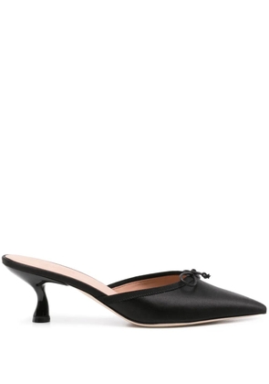 Malone Souliers bow-detail satin mules - Black