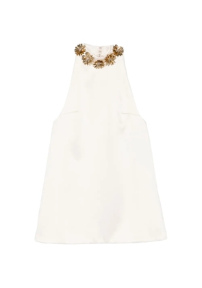 Retrofete Giacinta flower-embellishment mini dress - White