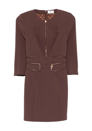 Elisabetta Franchi zip-detail dress - Brown
