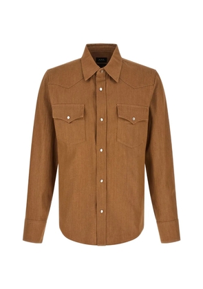 A.P.C. snap-button western shirt - Brown