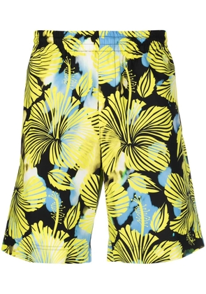 MSGM floral-print track shorts - Black