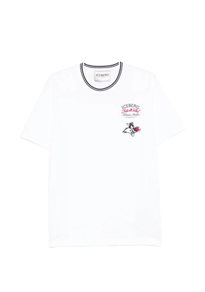 Iceberg striped trim graphic T-shirt - White